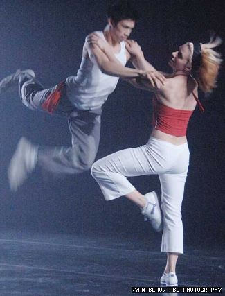 WD-40, aka Nicholas Wong, and Lynx, aka K8 Alsterlund, recent students in the Contemporary Dance Department.